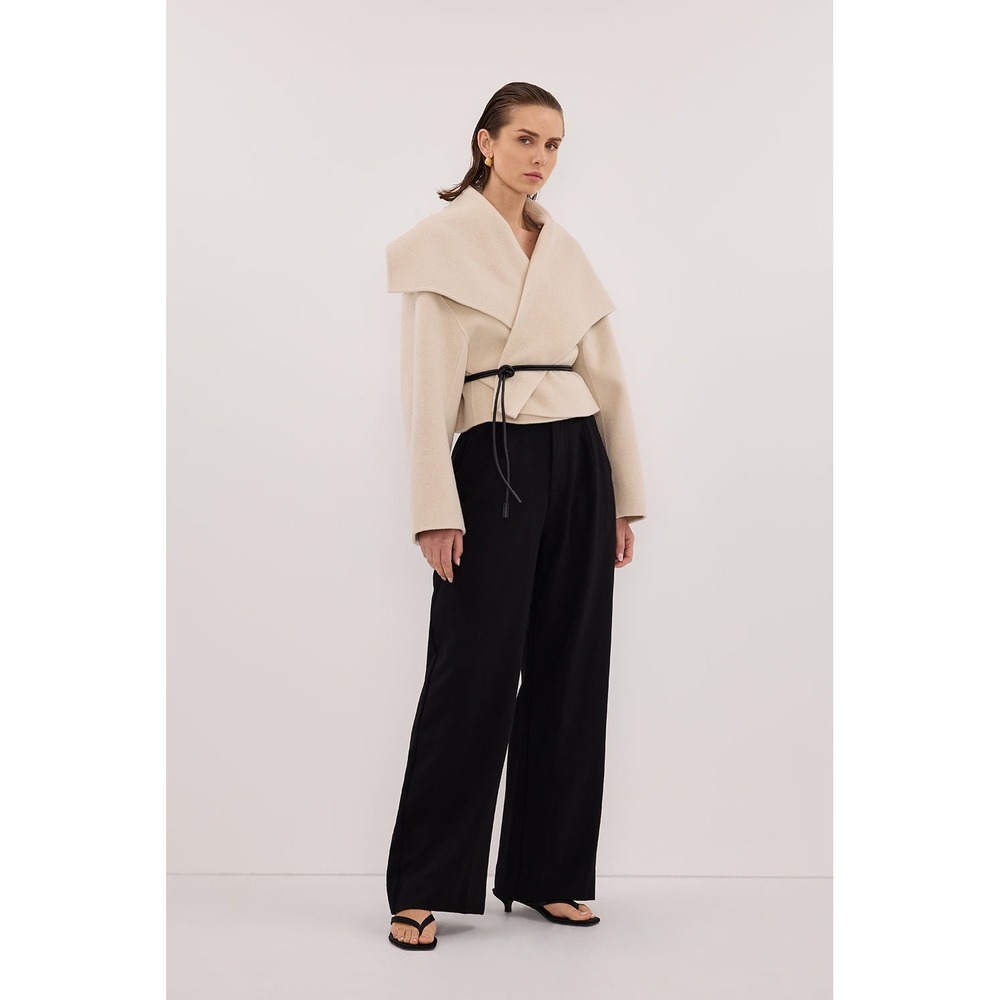 DISSH Celine Black Wide Leg High Waisted Pleated Trousers Pants US 4 AU 8 EU 36 - Picture 2 of 9